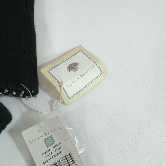 Susan Bristol Cardigan Sweater Womens Medium y2K 1999 Embroidered New Years Eve - Picture 3 of 10